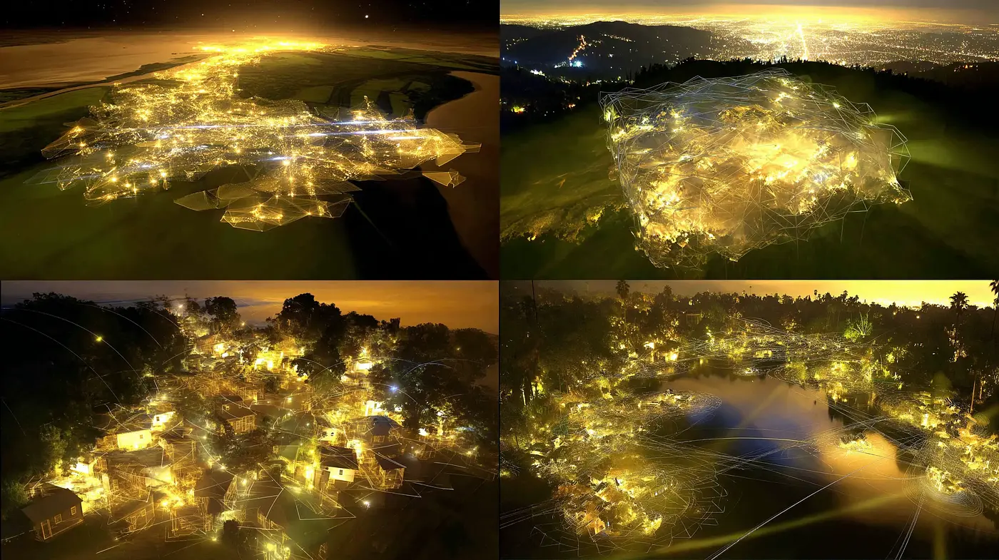 Luminous Landscapes with Ethereal Lines and Textures - Midjourney sref style