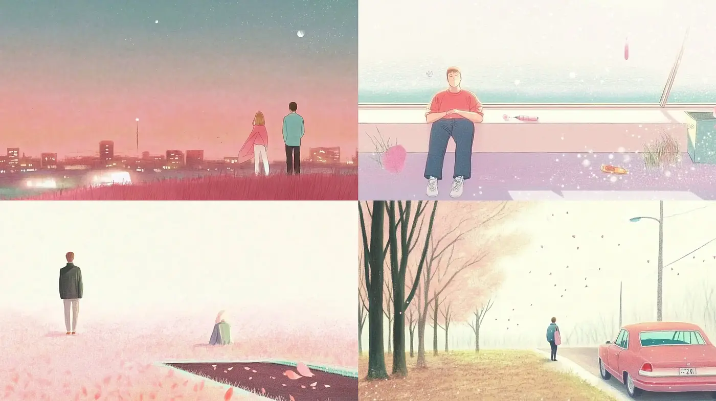 Ethereal Pastel Dreamscapes with a Touch of Melancholy - Midjourney sref style