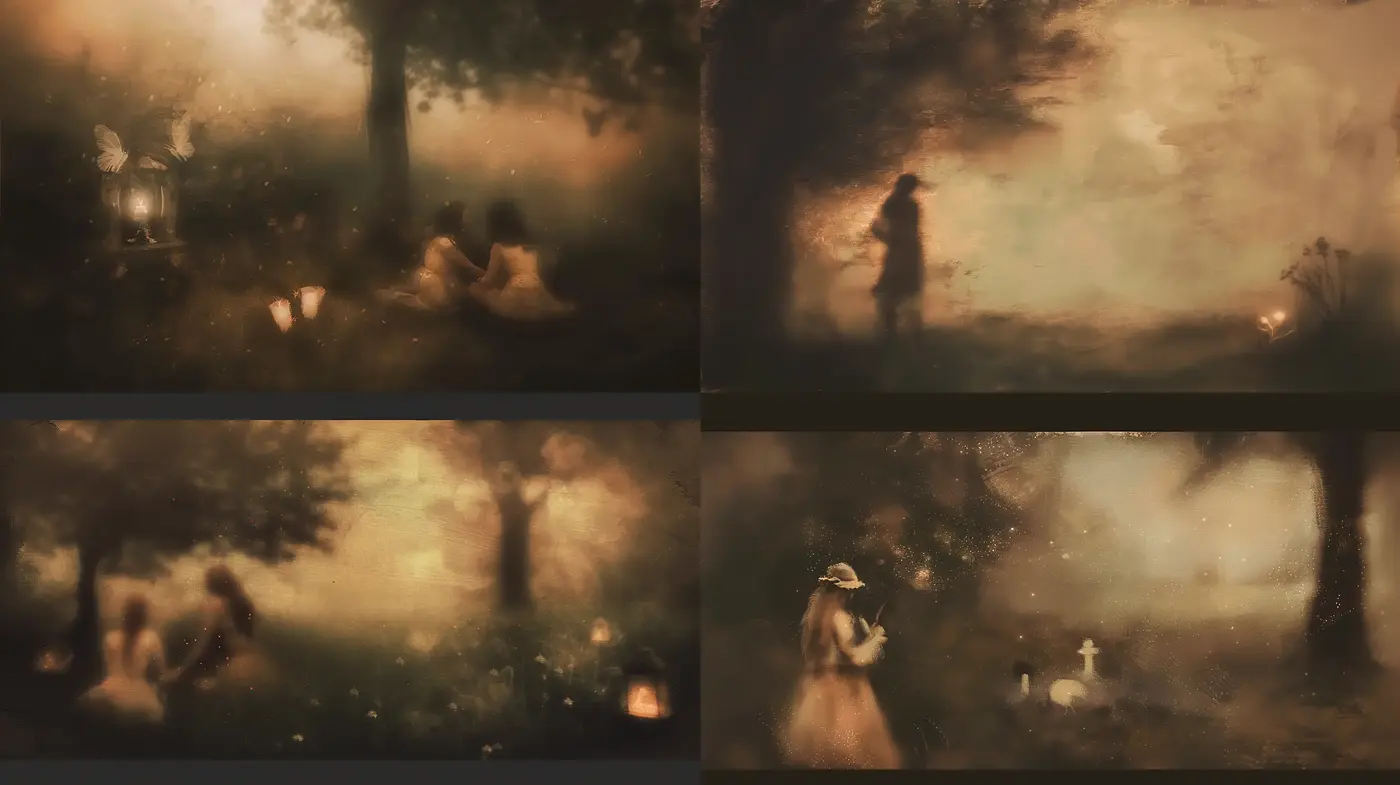 Mystical Twilight Hues in Ethereal Landscape Tableaus - Midjourney sref style