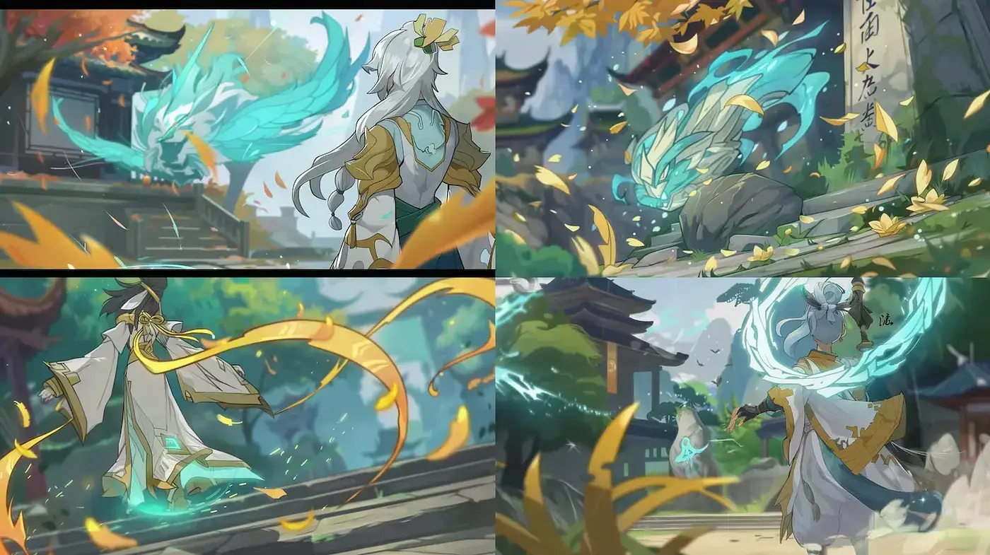 Vibrant and ethereal stylization with dynamic movement and ethereal elements - Midjourney sref style