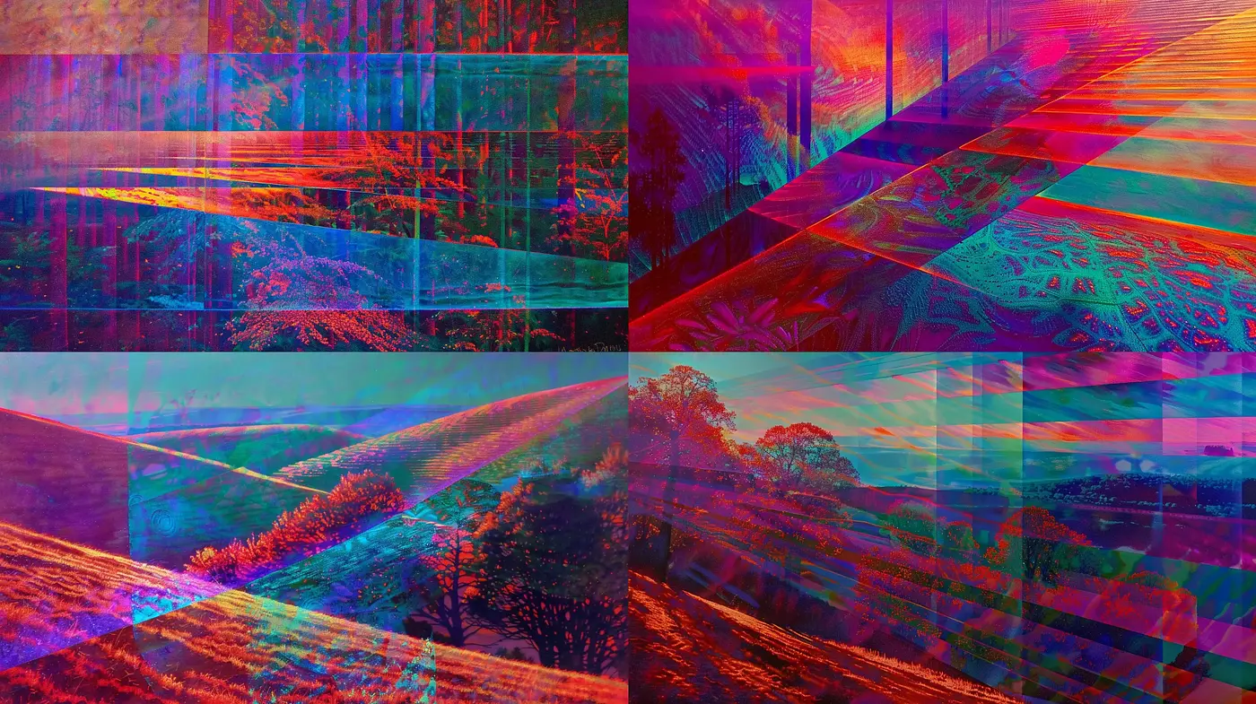 Spectral Radiance in Contemporary Landscapes - Midjourney sref style