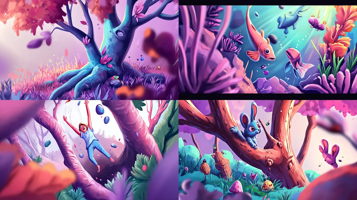 Ethereal Twilight in a Whimsical Woodland - Midjourney sref style