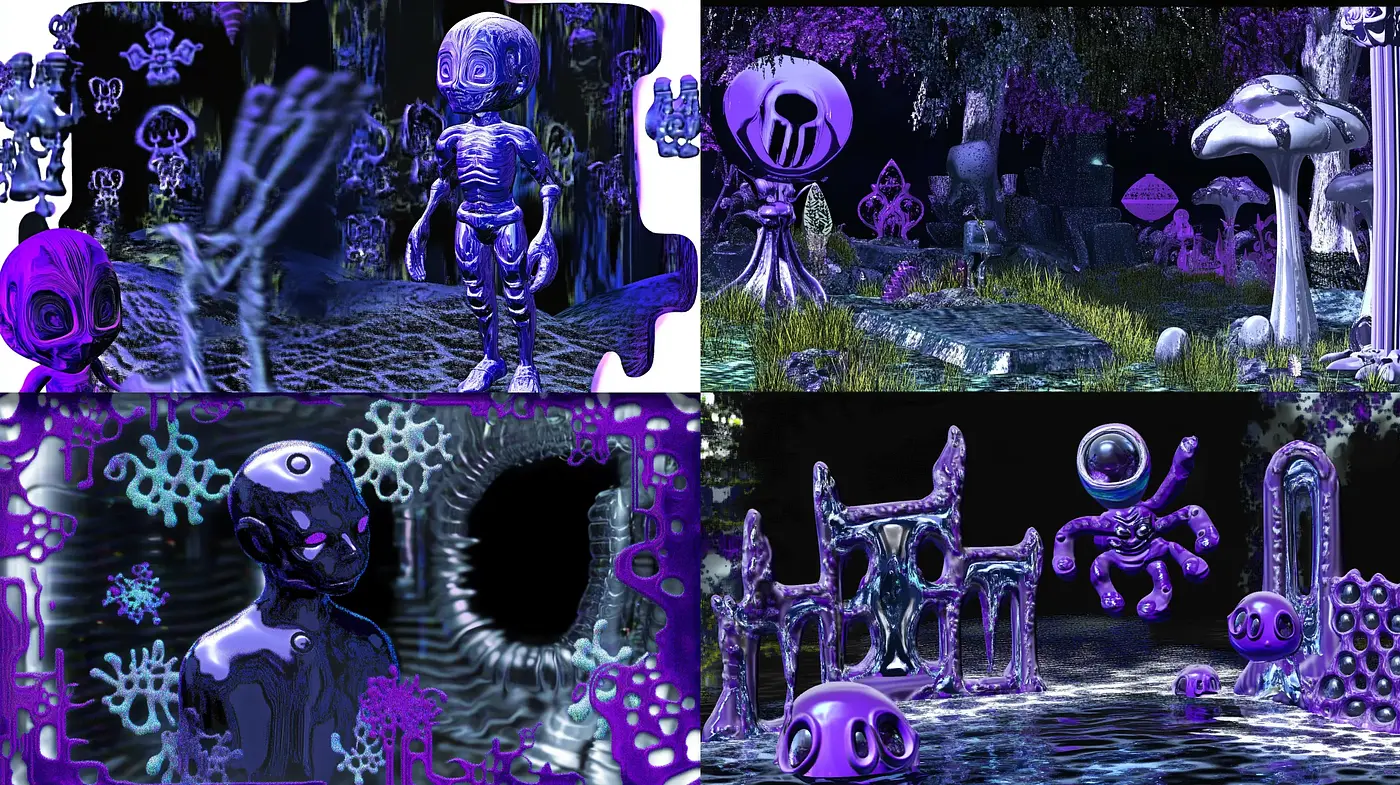 Surreal Lavender Dreamscape Fusion - Midjourney sref style
