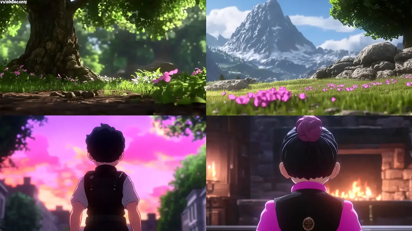 Serene and Vivid Anime-Inspired Visual Tapestry - Midjourney sref style