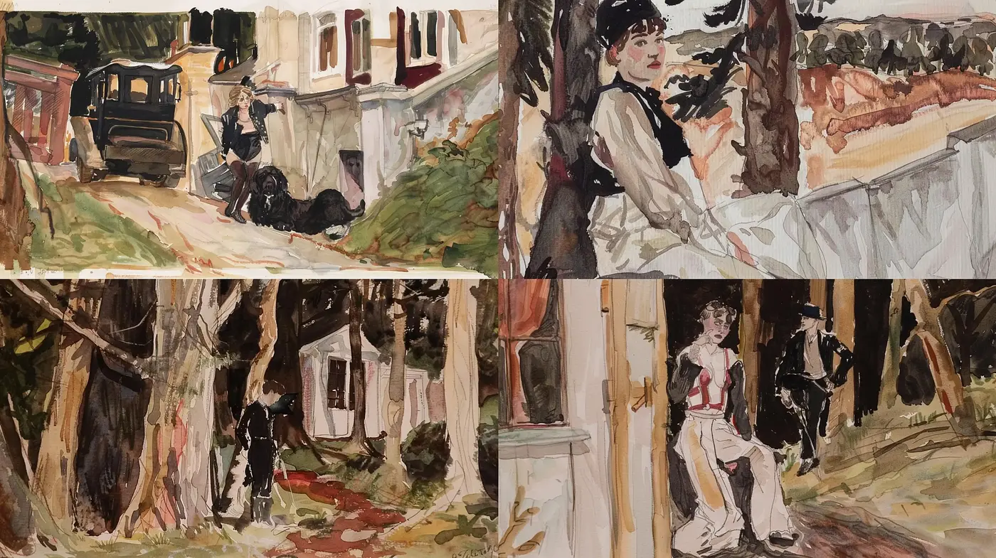 Impressionist Brushwork with Earthy Tones and Delicate Light - Midjourney sref style