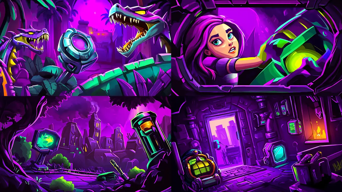Neon Cyber Dreamscape: A Vivid and Energetic Fusion of Digital Artistry - Midjourney sref style