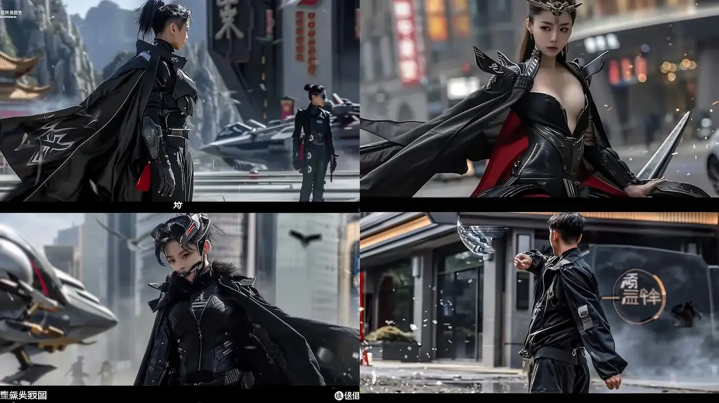 Futuristic and Dramatic Cyberpunk Aesthetic with a Touch of Fantasy - Midjourney sref style