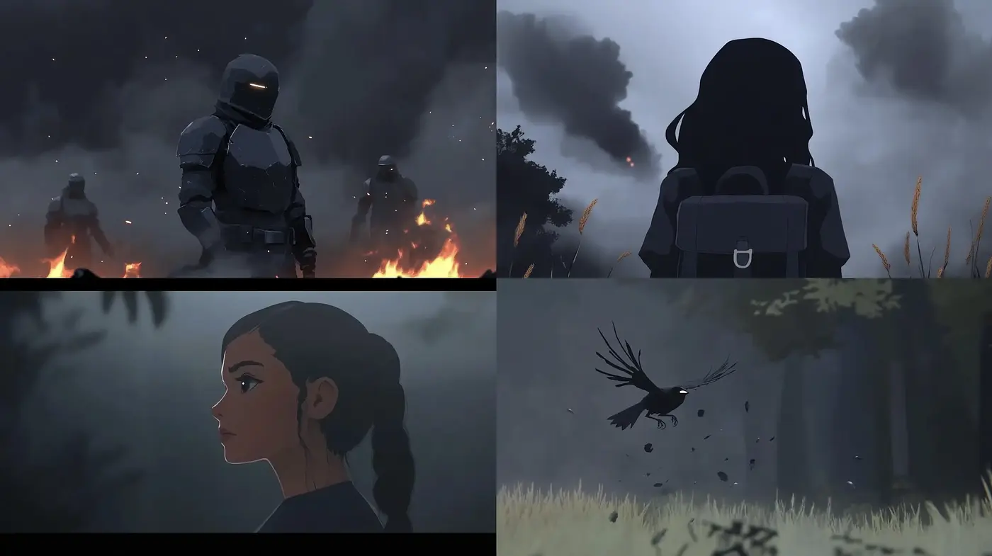 Moody Atmospheric Dusk: A Cinematic Animation Concept Series - Midjourney sref style