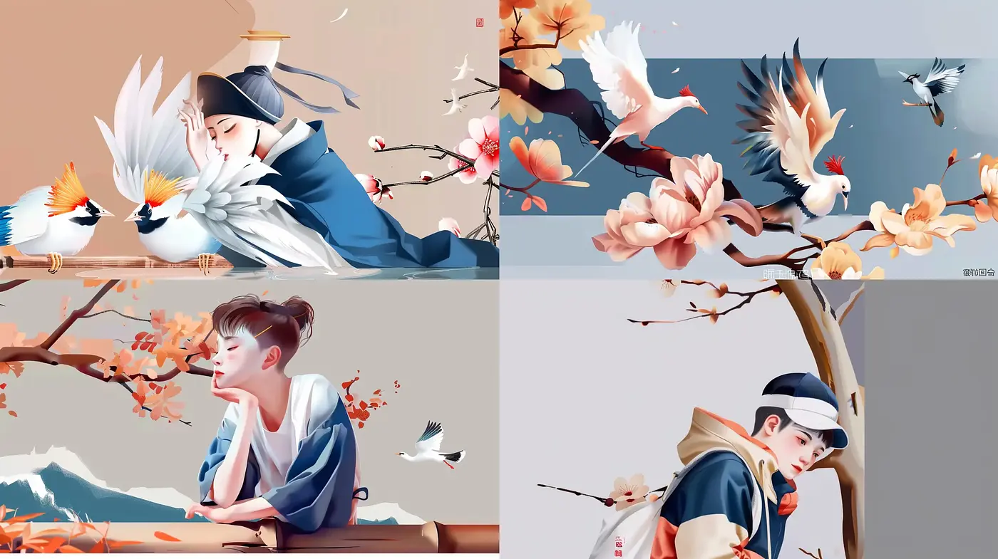 Serene Pastel Visions with East Asian Aesthetic Influence - Midjourney sref style