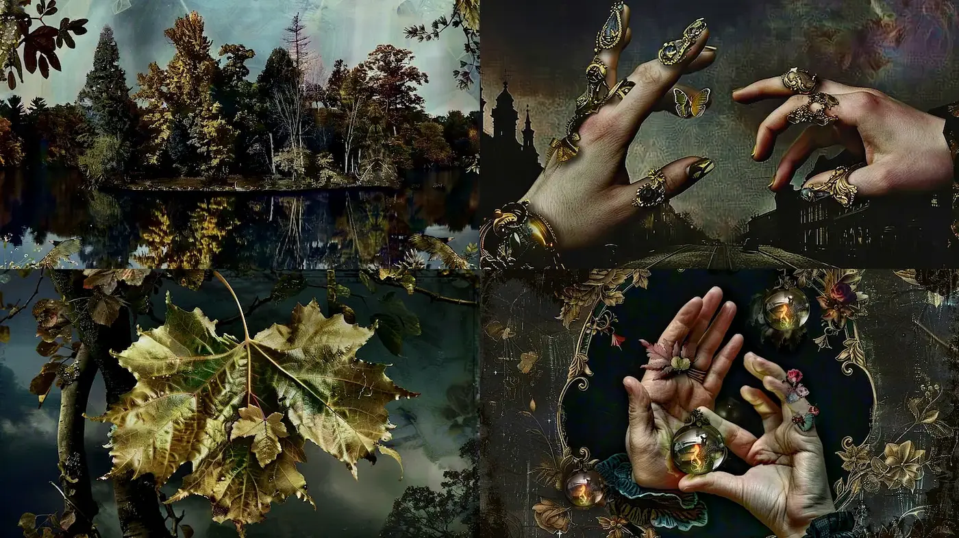 Mysterious and Ethereal Natural Imagery with Intricate Details - Midjourney sref style