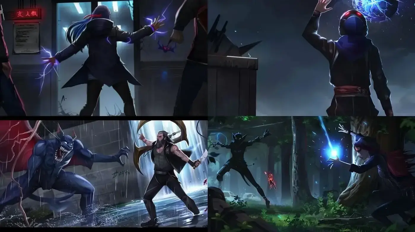 Dynamic and Dark Fantastical Illustrations with Energy Effects - Midjourney sref style
