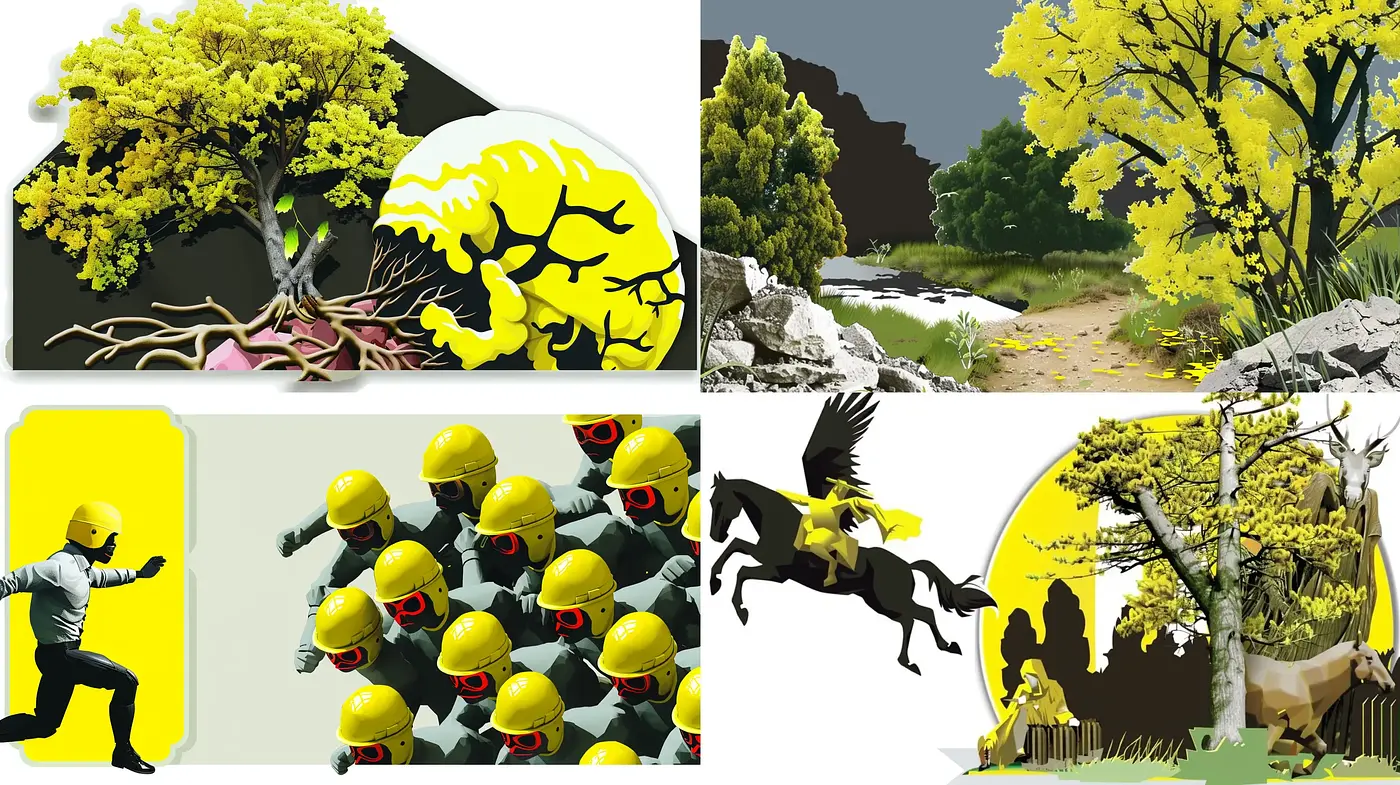Stylized Contrast with Bold Colors and Papercut Textures - Midjourney sref style