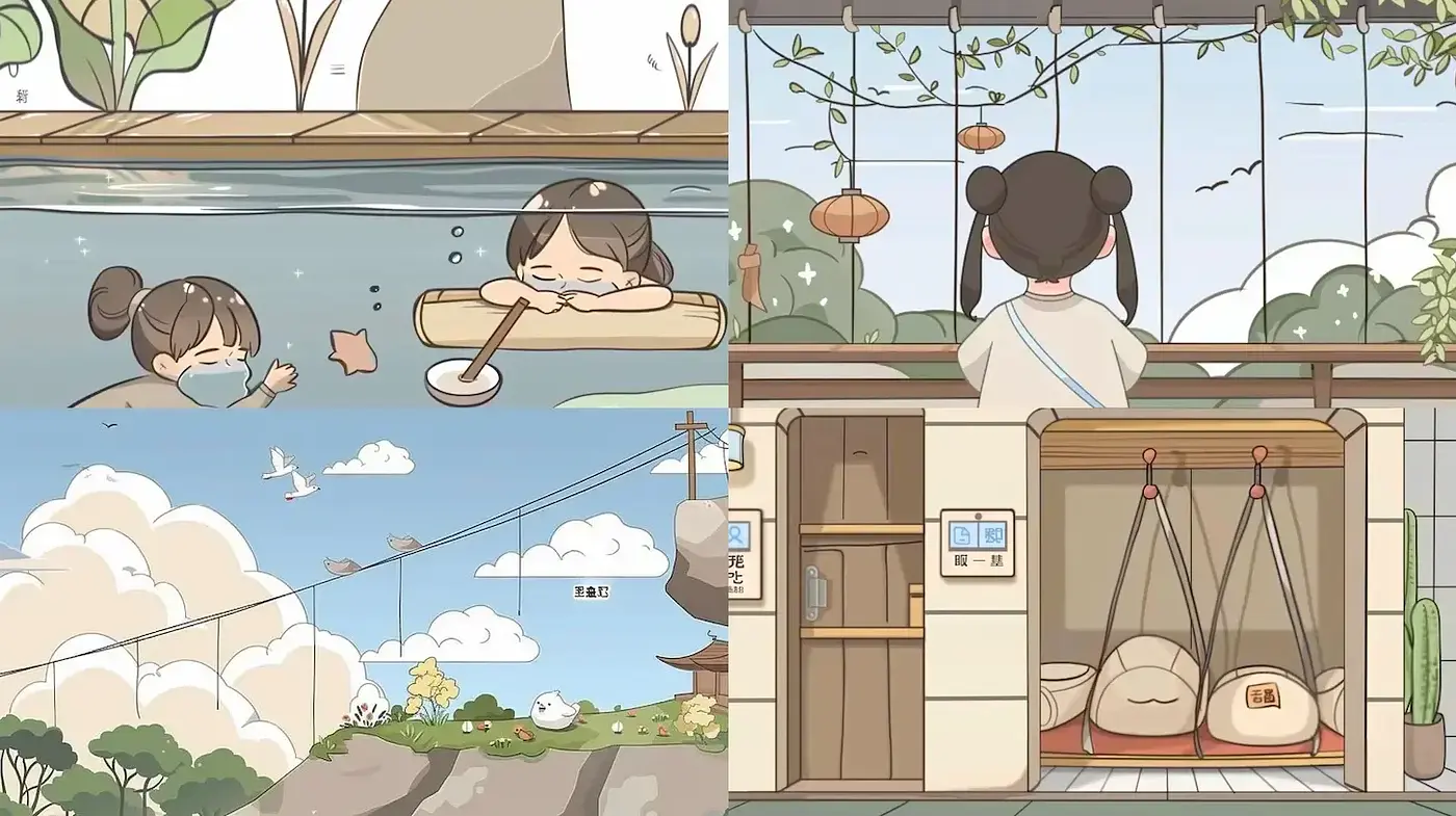 Charming Illustrative Style with a Pastoral Vibe - Midjourney sref style