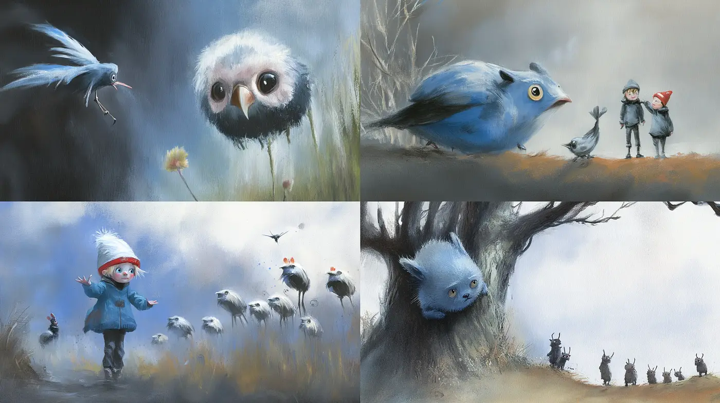 Whimsical Enchanted Dreamscapes with Surrealist Tones - Midjourney sref style