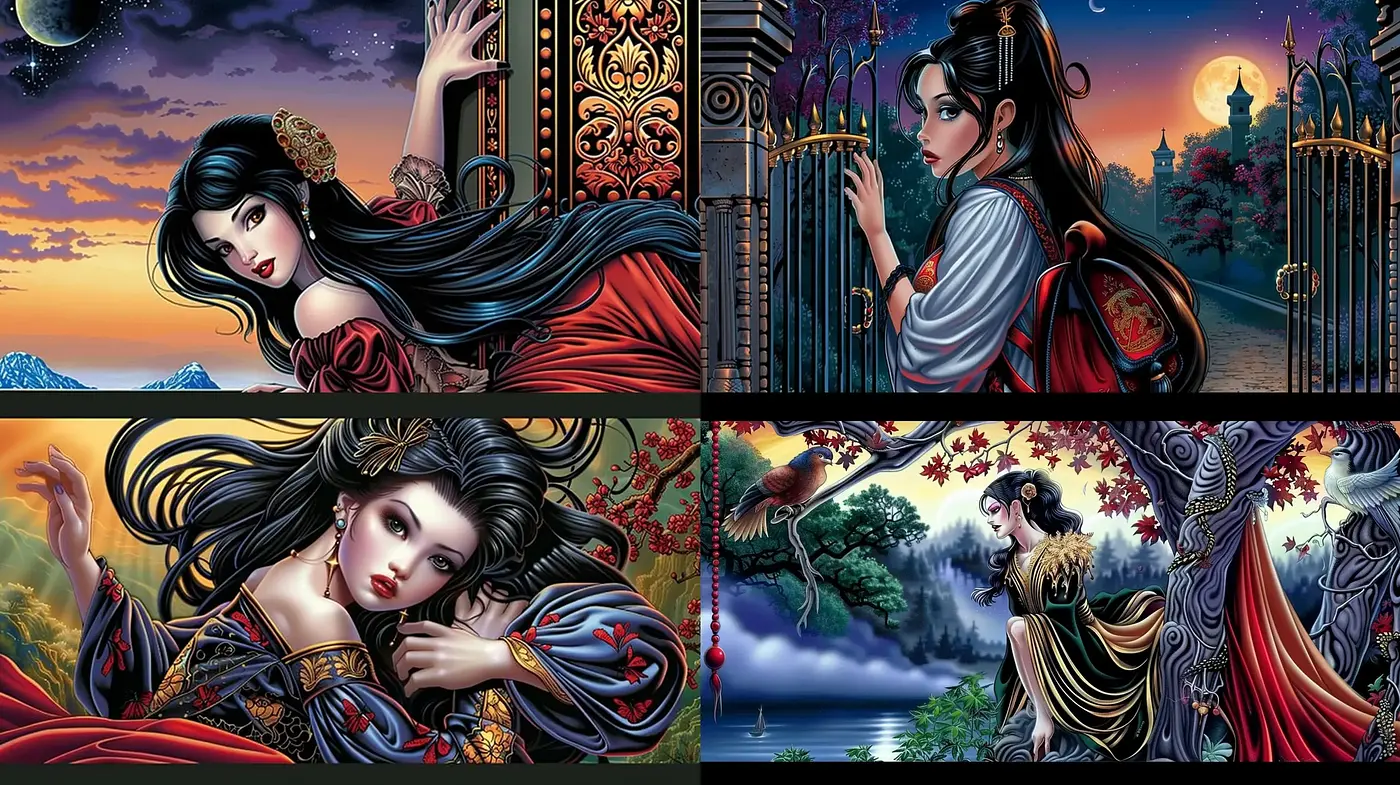 Ethereal Twilight: Tranquility and Elegance in Stylized Fantasy - Midjourney sref style