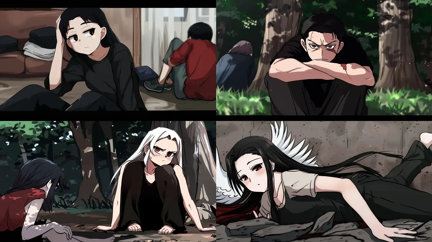 Consistent Anime-Inspired Vignettes with Monochromatic Undertones - Midjourney sref style