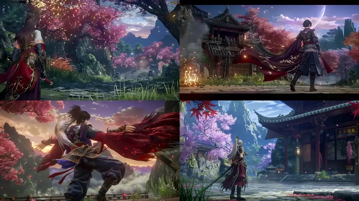 Ethereal Blossom Dreamscape: A Fusion of Traditional Eastern Art with Fantasy Elements - Midjourney sref style