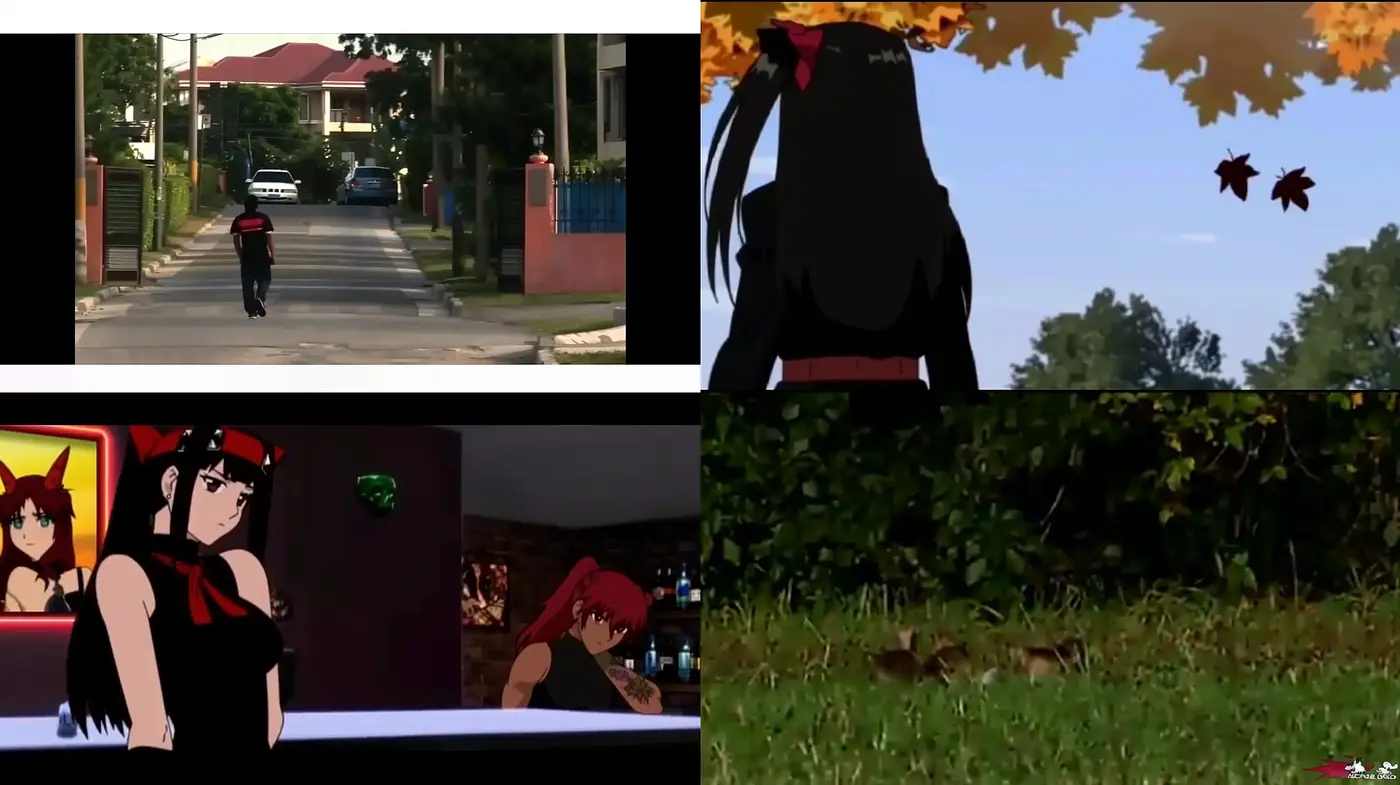 Animated Autumn Harmony in Bold Contrasts - Midjourney sref style