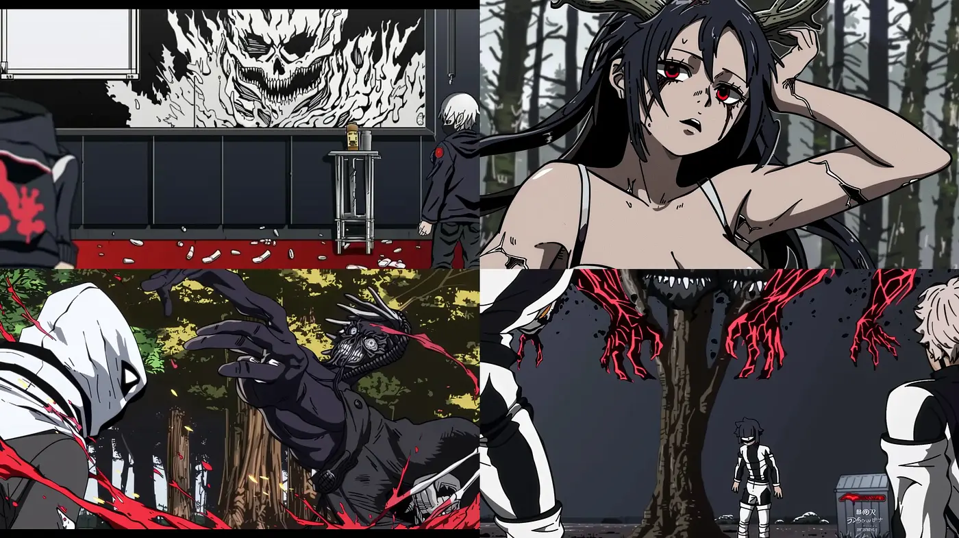 Stark Contrast and Dynamic Anime Influence - Midjourney sref style