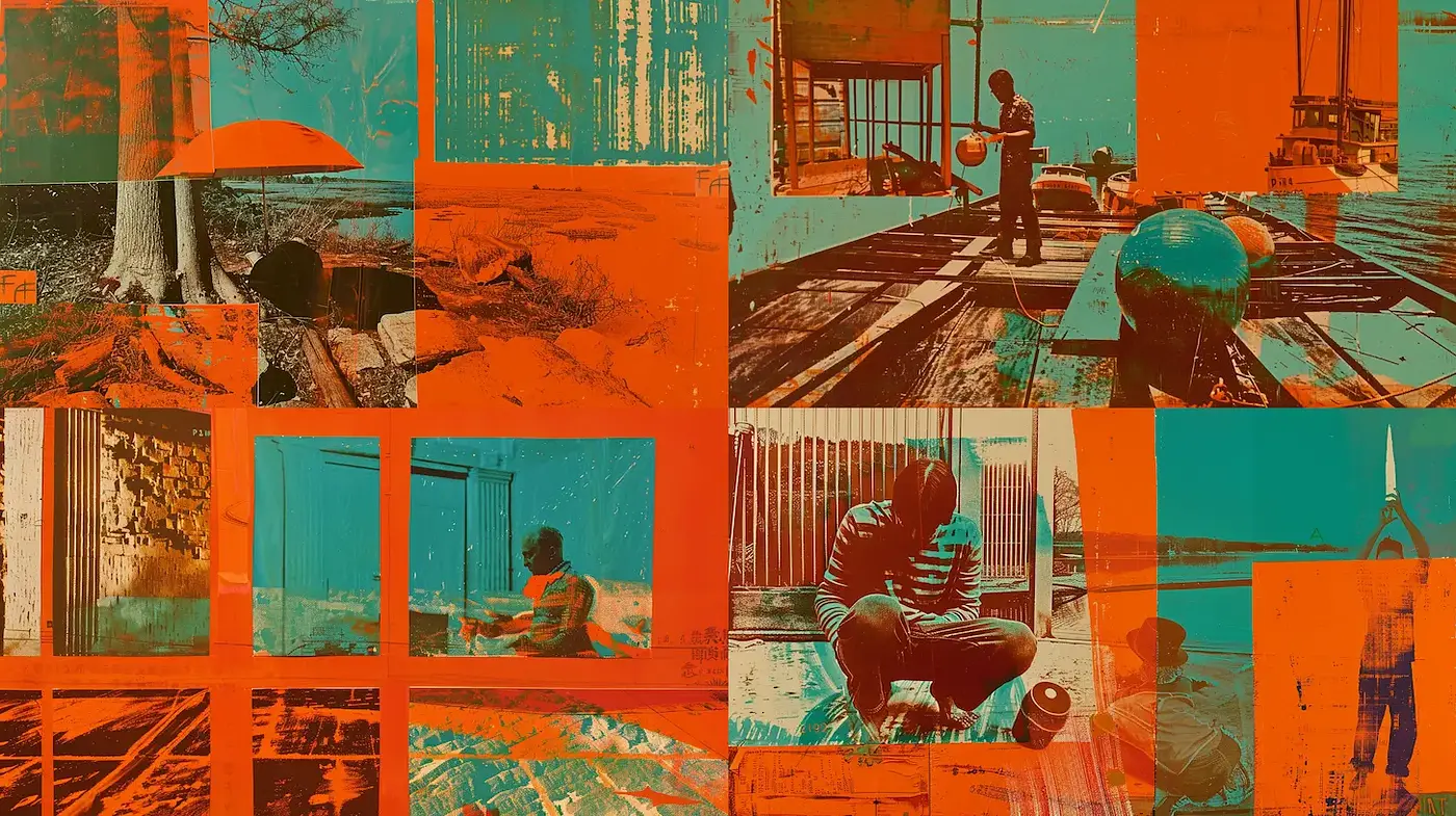 Dynamic and Colorful Collage with Urban Influence - Midjourney sref style