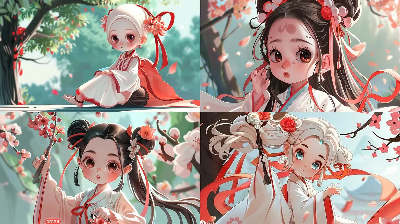 Charming Pastel Anime Aesthetics with Blossoming Elegance - Midjourney sref style