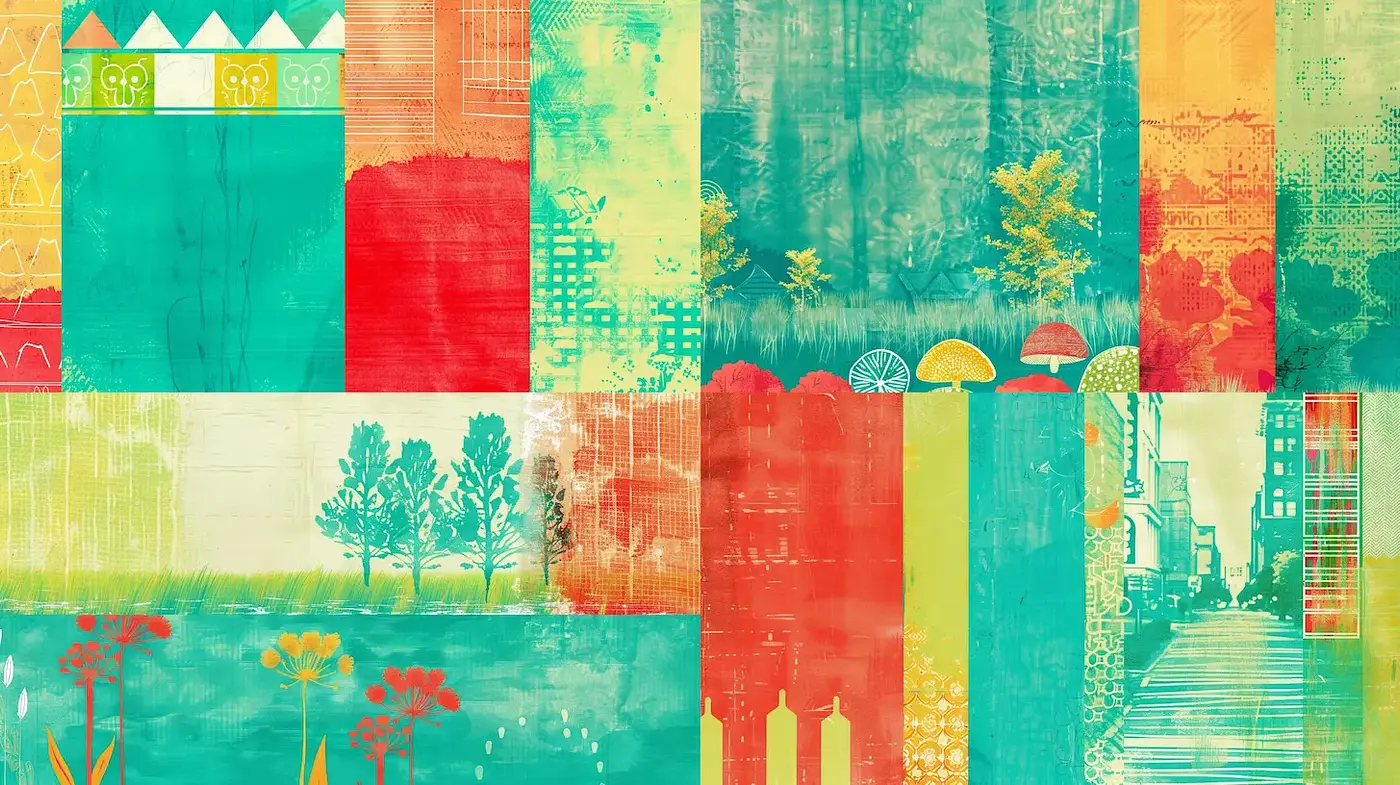Vibrant mixed media with a whimsical and organic feel - Midjourney sref style
