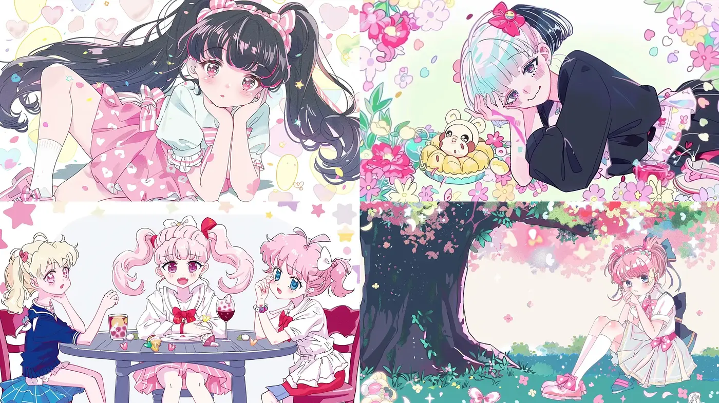 Pastel Dreamscape: A Contemporary Fusion of Anime-Inspired Whimsy - Midjourney sref style