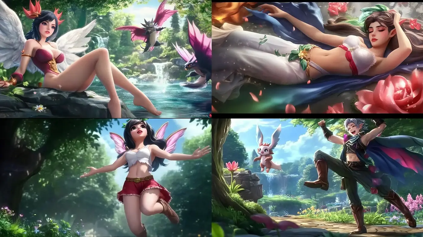 Enchanted Fantasy Tableau with Anime Influence - Midjourney sref style