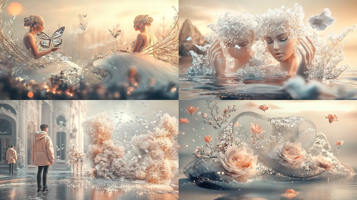 Ethereal Elegance in a Dreamlike Bloom - Midjourney sref style