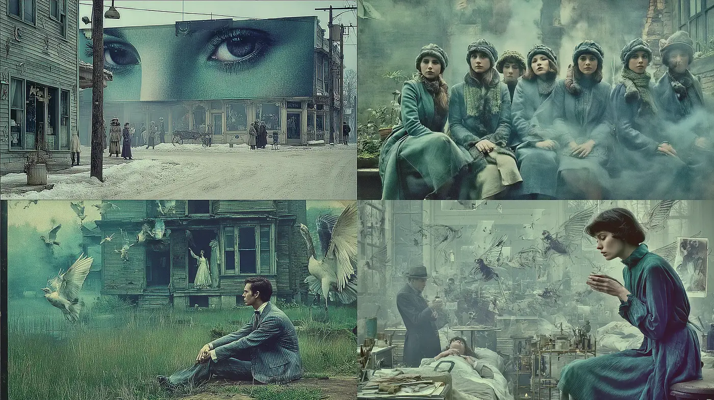 Surreal and evocative vintage aesthetics with a dreamlike quality - Midjourney sref style