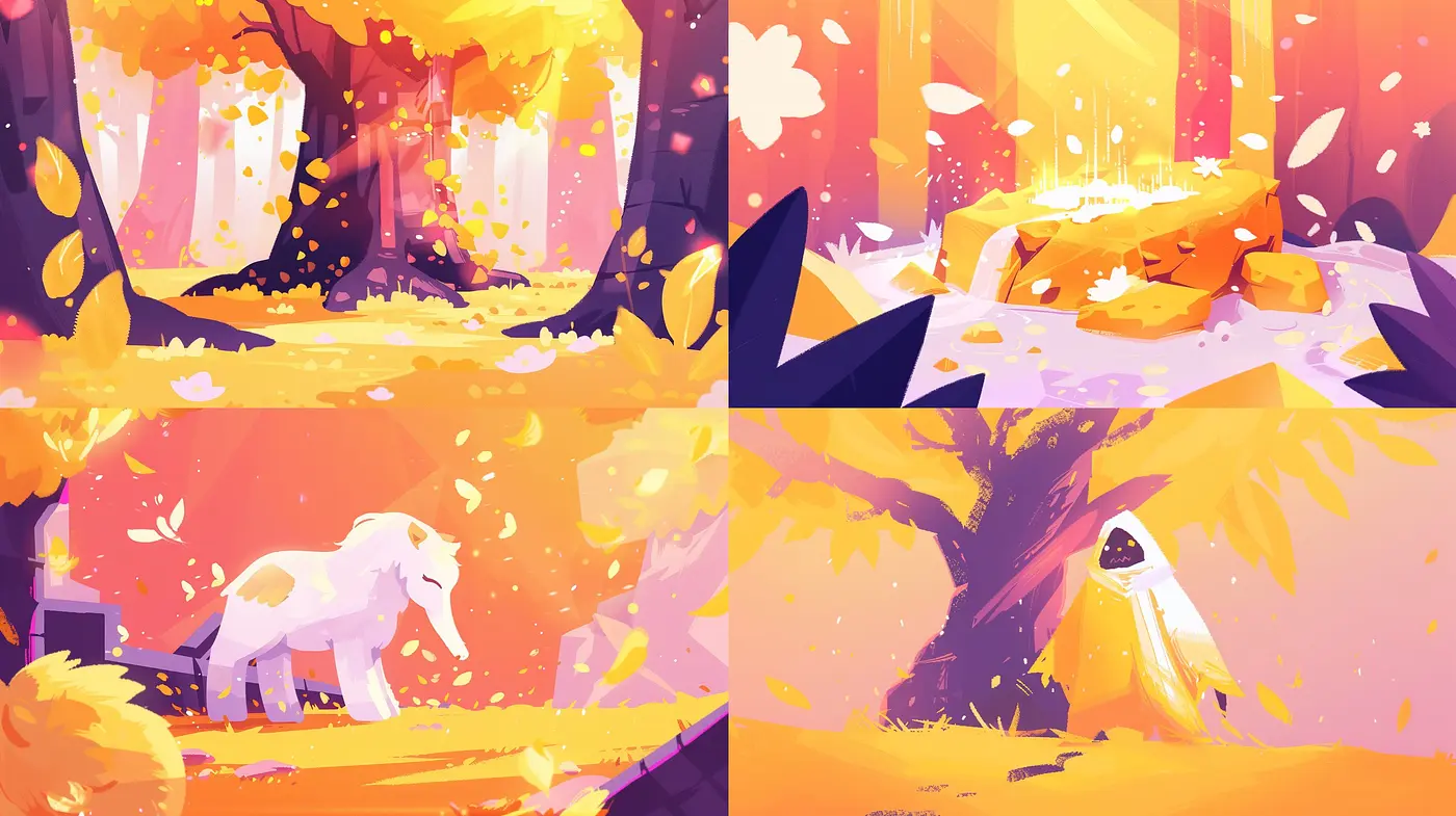 Whimsical Autumnal Warmth: A Fusion of Dreamlike Vividity and Serene Pastel Hues - Midjourney sref style