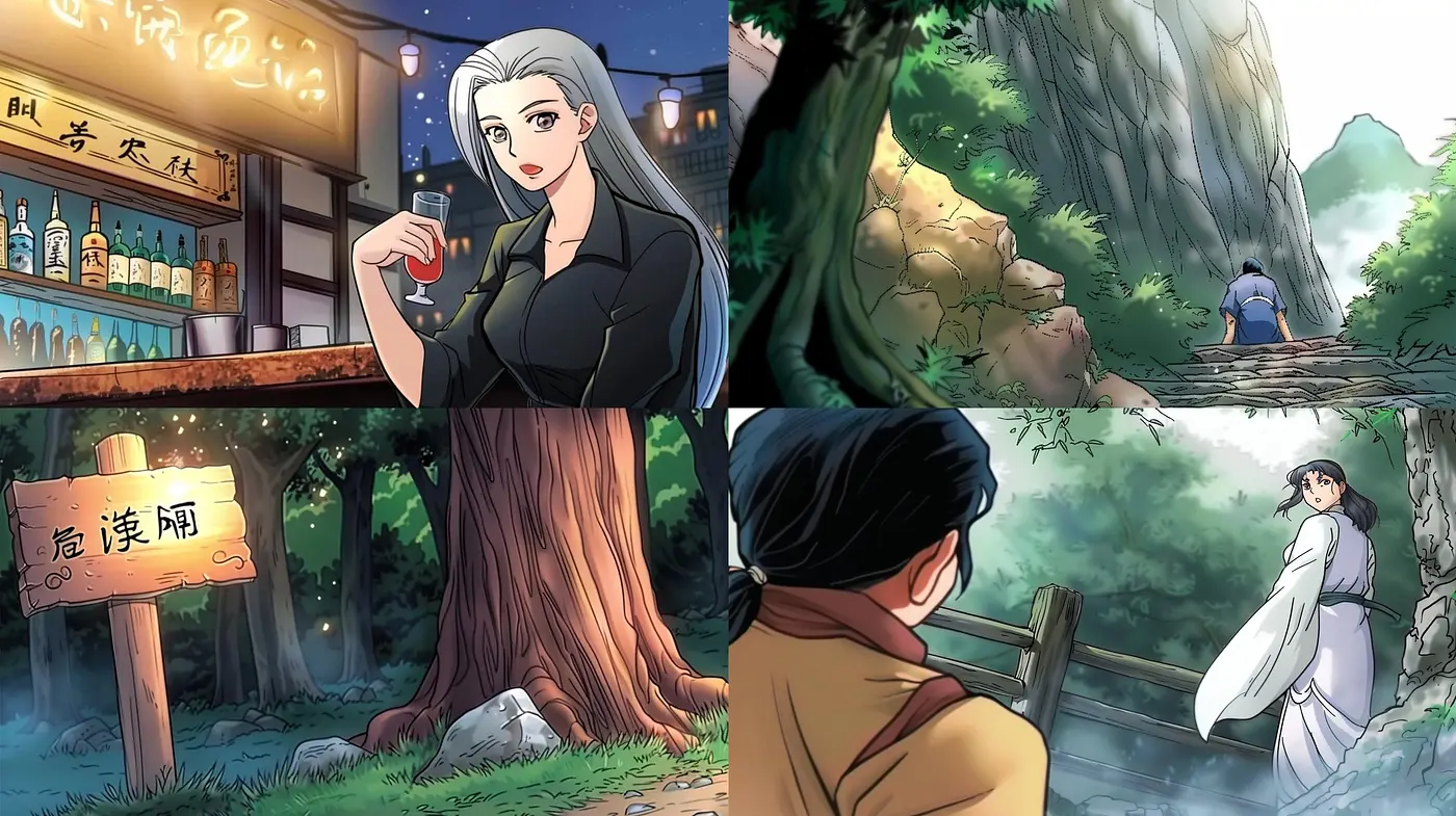 Enchanting Serenity of Stylized Anime-Inspired Illustrations - Midjourney sref style