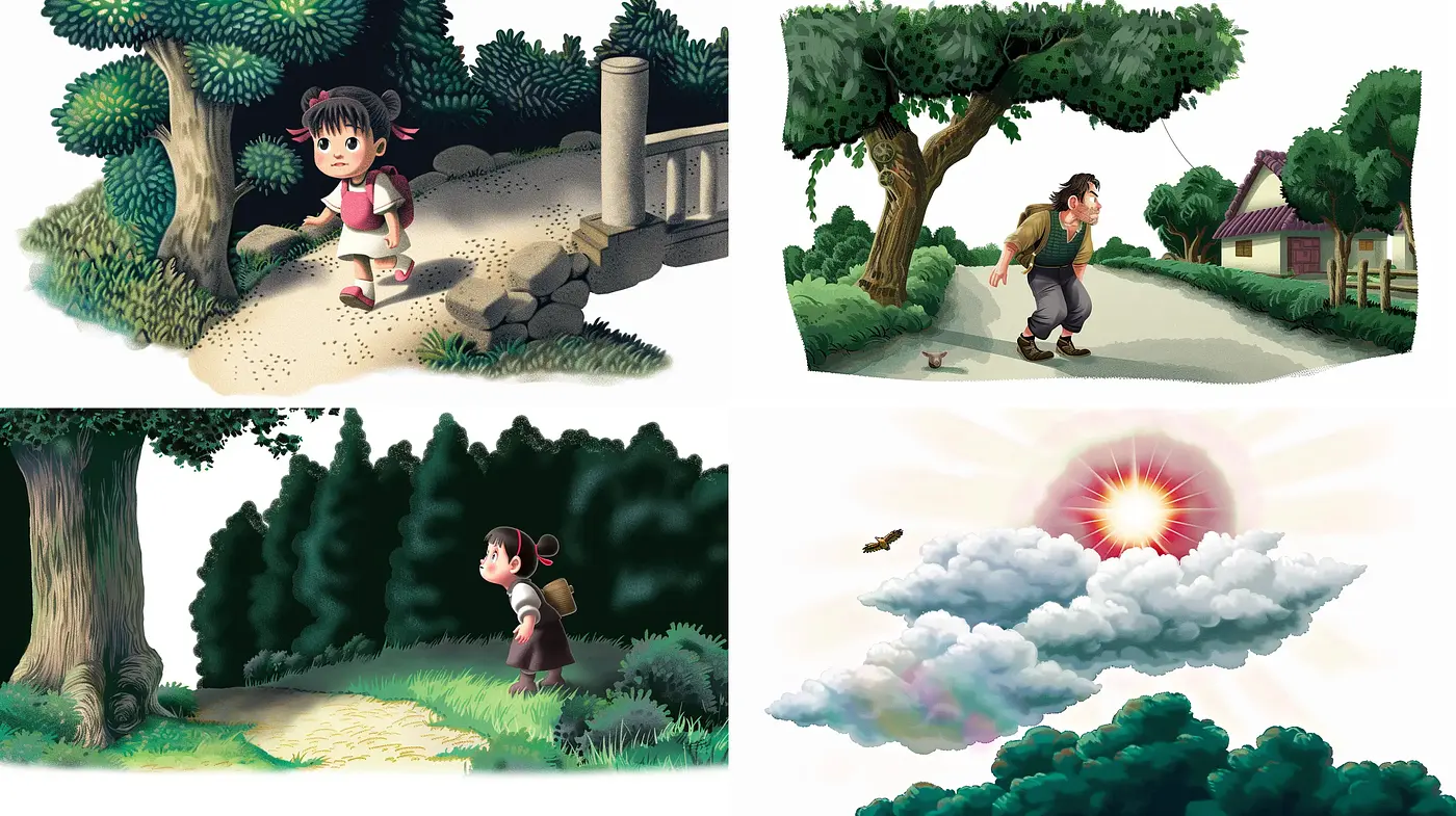 Enchanting Storybook Escapades: A Consistent Stylized Rendering - Midjourney sref style
