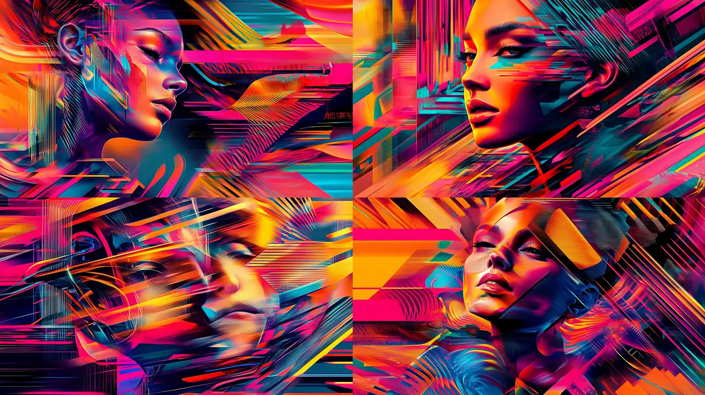 Kaleidoscopic Cyber Dreams - Midjourney sref style