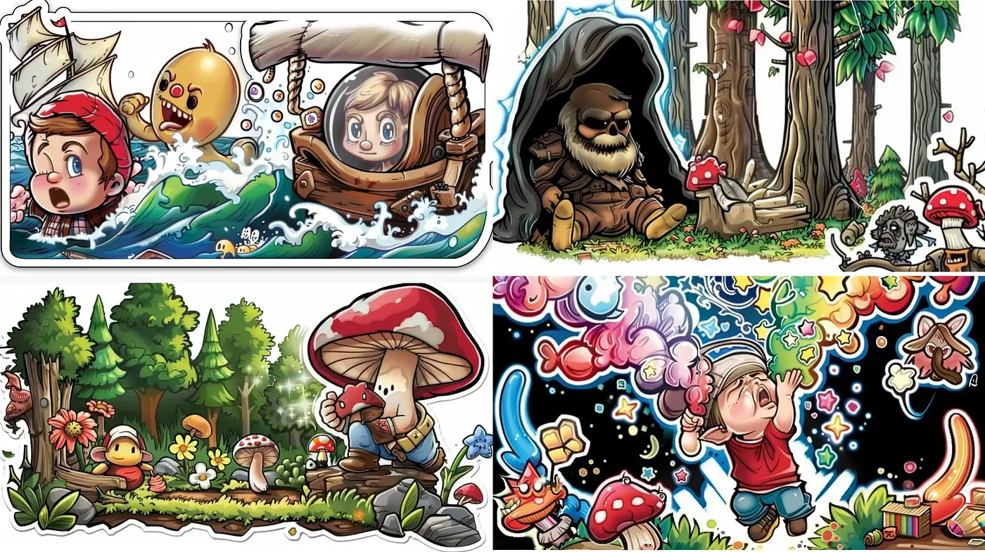 Vibrant Storybook Fantasy: An Exploration in Colorful Digital Illustration - Midjourney sref style