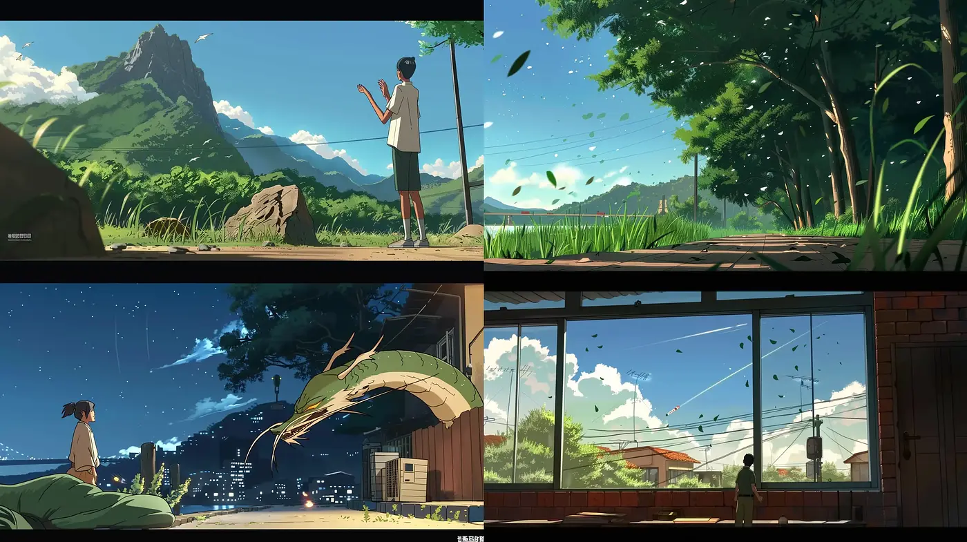 Serene Harmony: A Symphony of Light and Nature in Anime-Inspired Visualization - Midjourney sref style