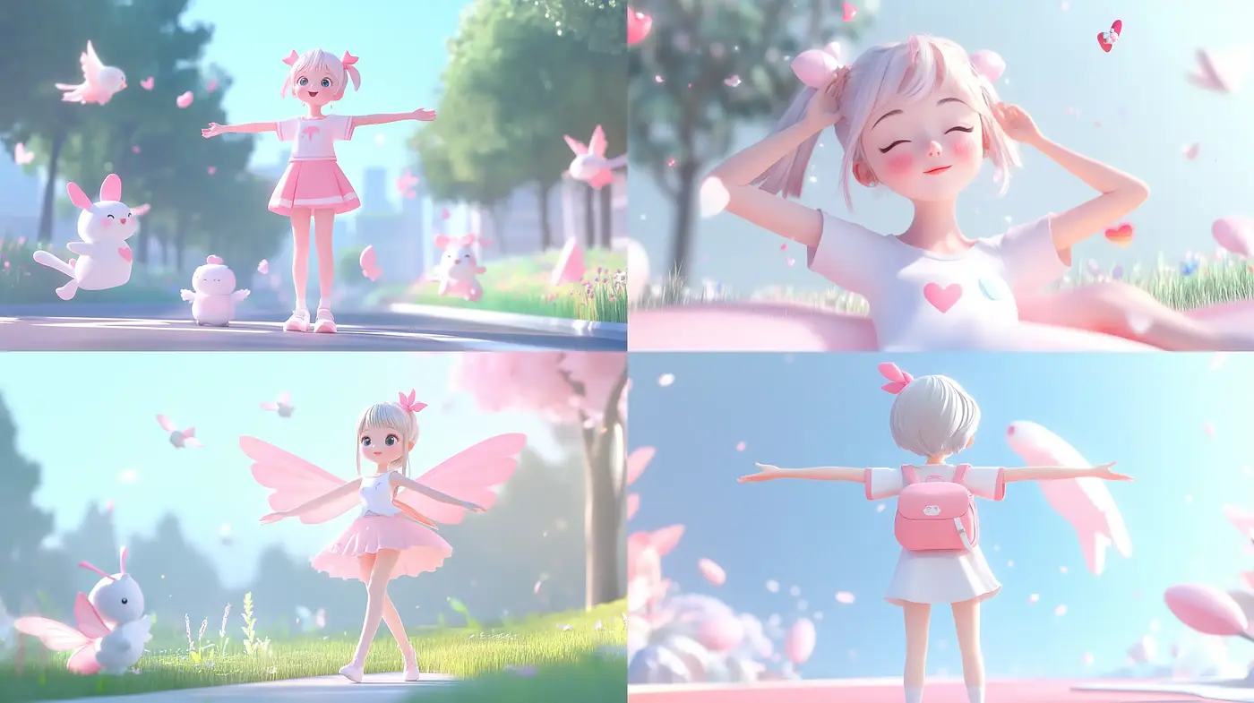 Enchanted Whimsical Dreamscape with Pastel Anime Essence - Midjourney sref style