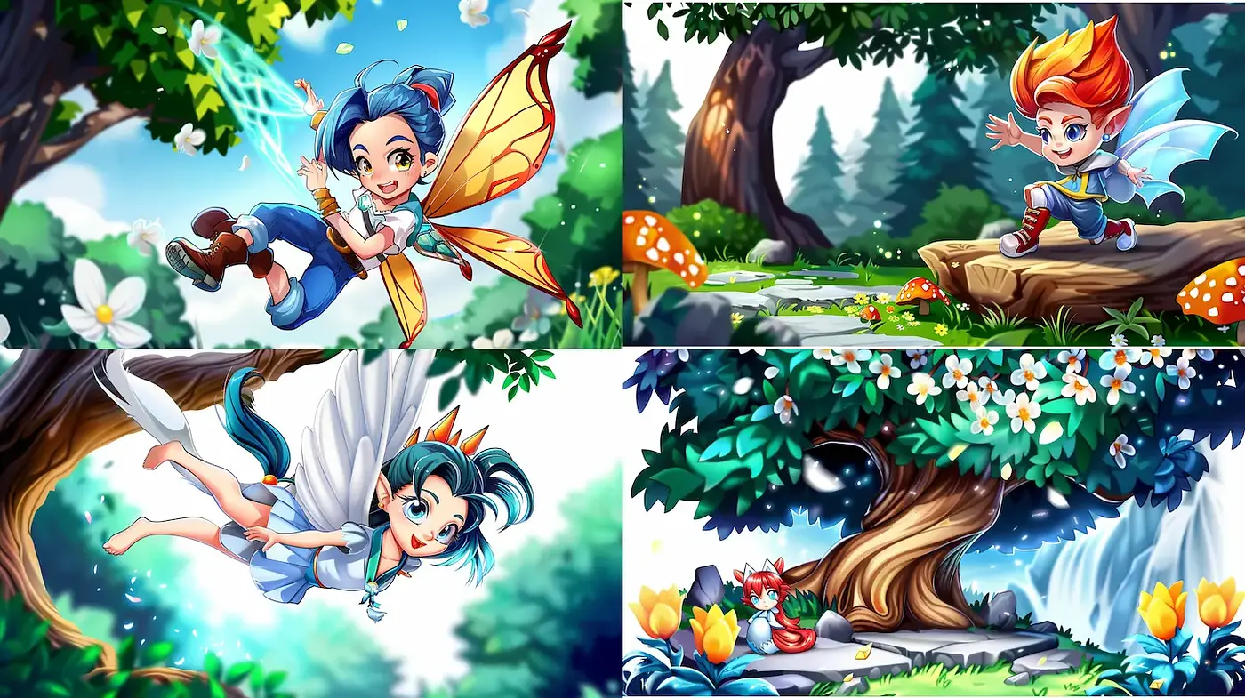 Whimsical and Enchanting Colorful Fairy Tales - Midjourney sref style