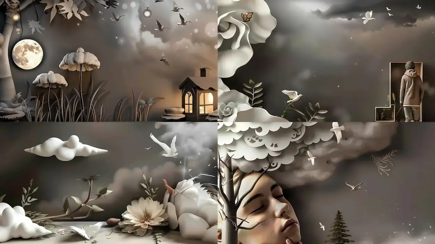 Whimsical Dreamlike Narratives with a Surreal Touch - Midjourney sref style