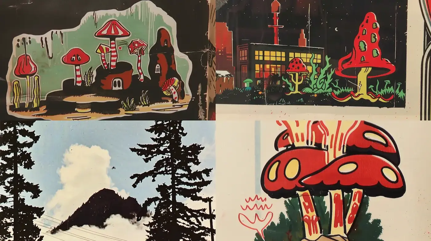 Whimsical Surreal Landscape with a Touch of Retro Charm - Midjourney sref style
