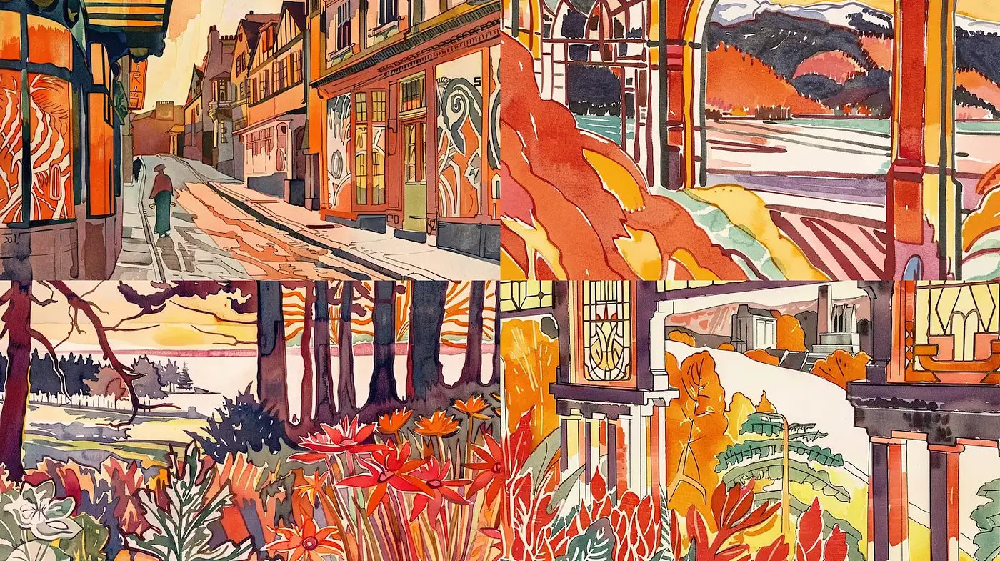 Charming and Vibrant Illustrations with a Retro Touch - Midjourney sref style