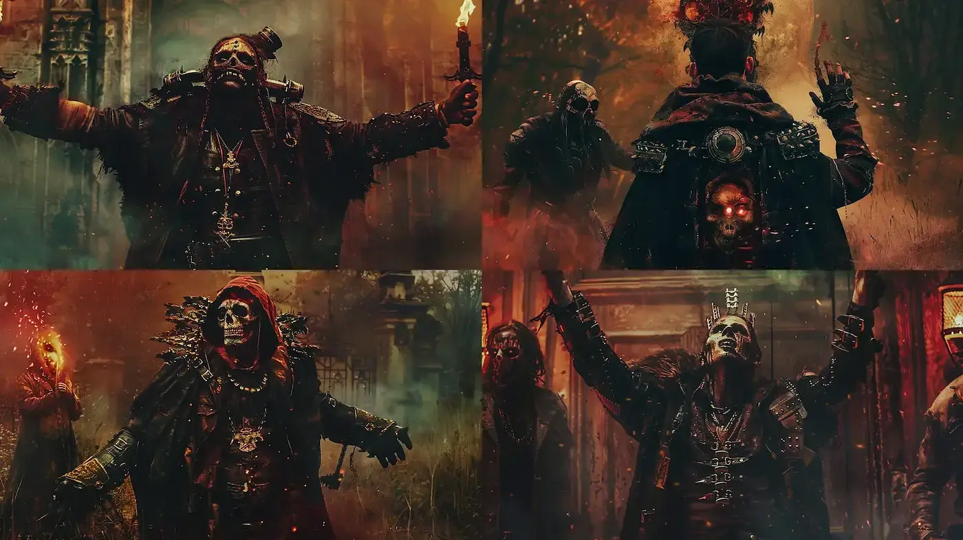 Dark and Atmospheric Fantasy Art with Macabre Elements - Midjourney sref style