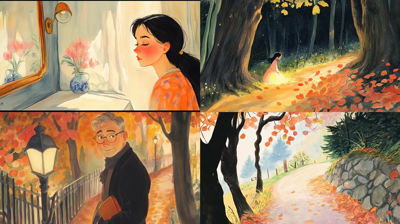 Enchanting Storybook Illustrations with a Nostalgic Essence - Midjourney sref style