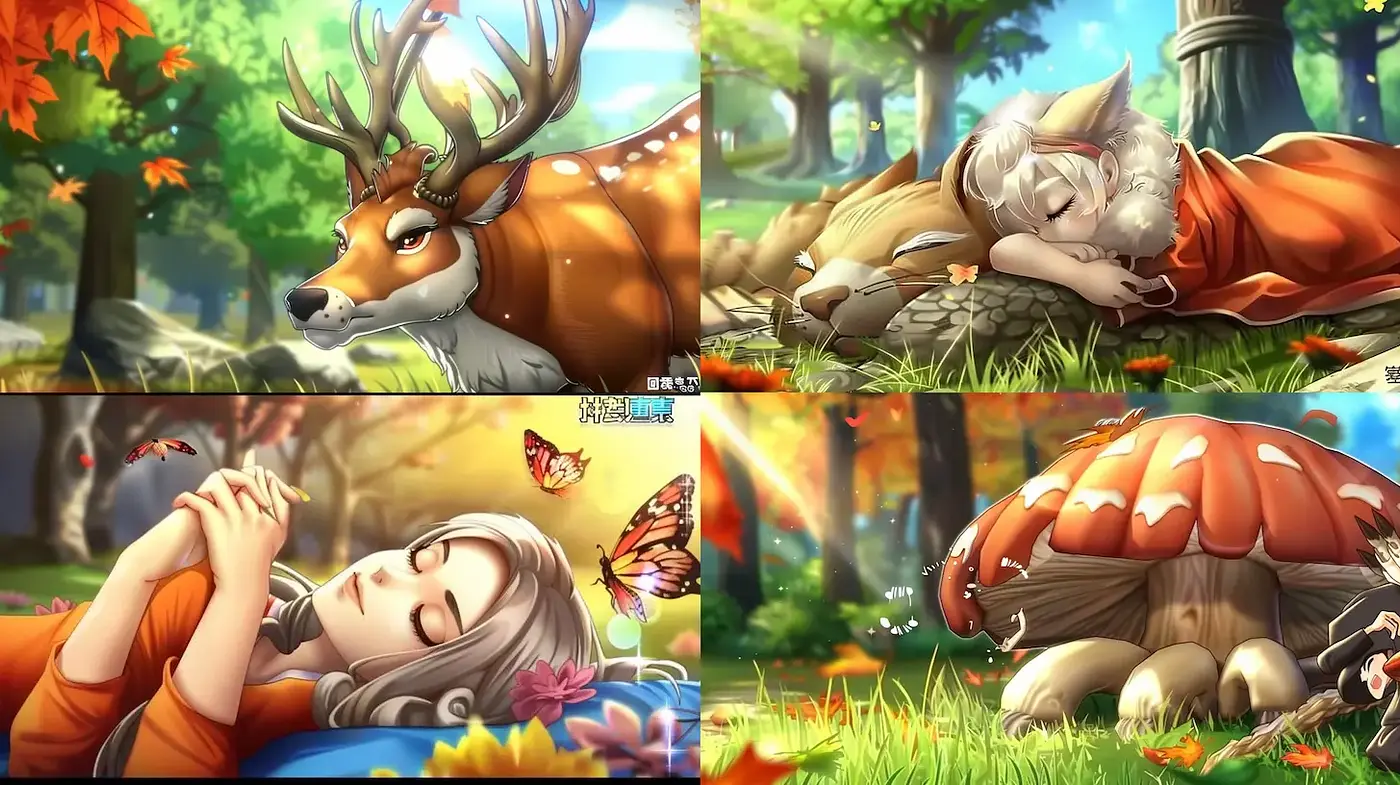 Whimsical and Enchanting Fantasy Illustrations with Nature Elements - Midjourney sref style