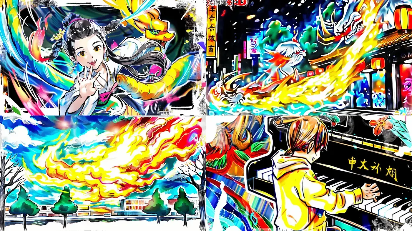 Vibrant and dynamic fantasy illustrations with a contemporary twist - Midjourney sref style