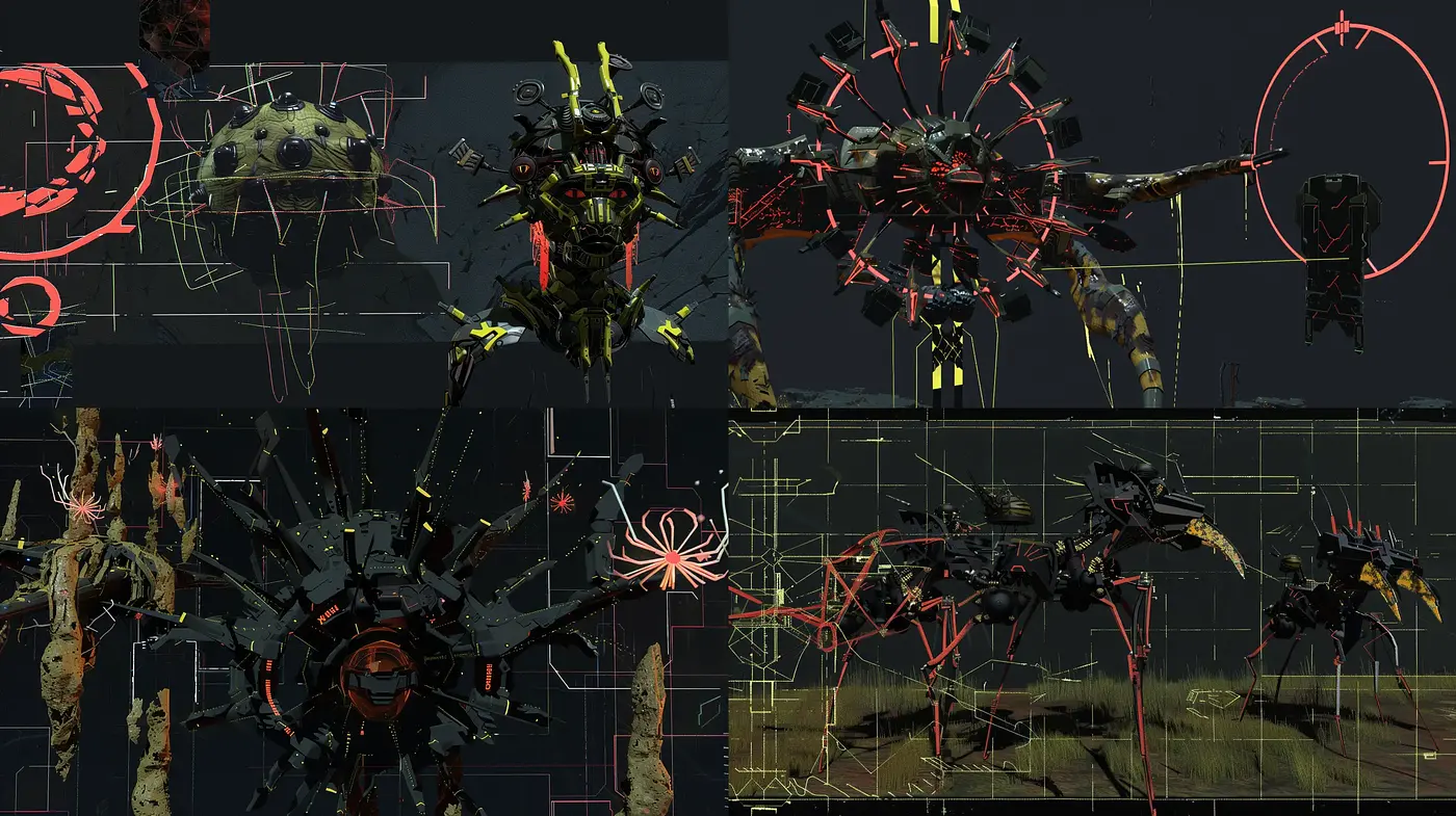Dystopian Mechanica: A Fusion of Cybernetic Chaos and Order - Midjourney sref style