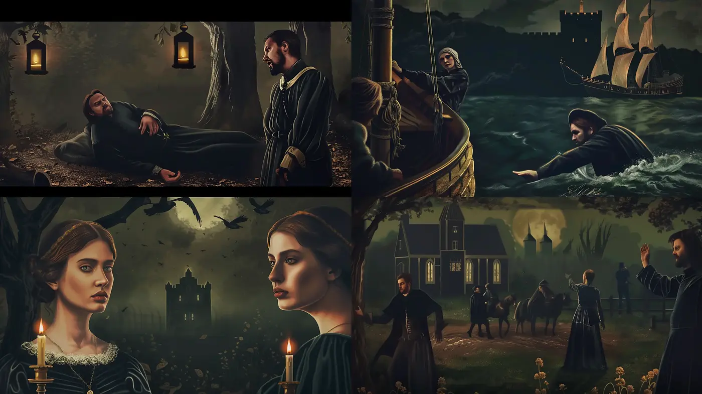 Elegiac Evocations of Nostalgic Tales in Shadowy Hues - Midjourney sref style