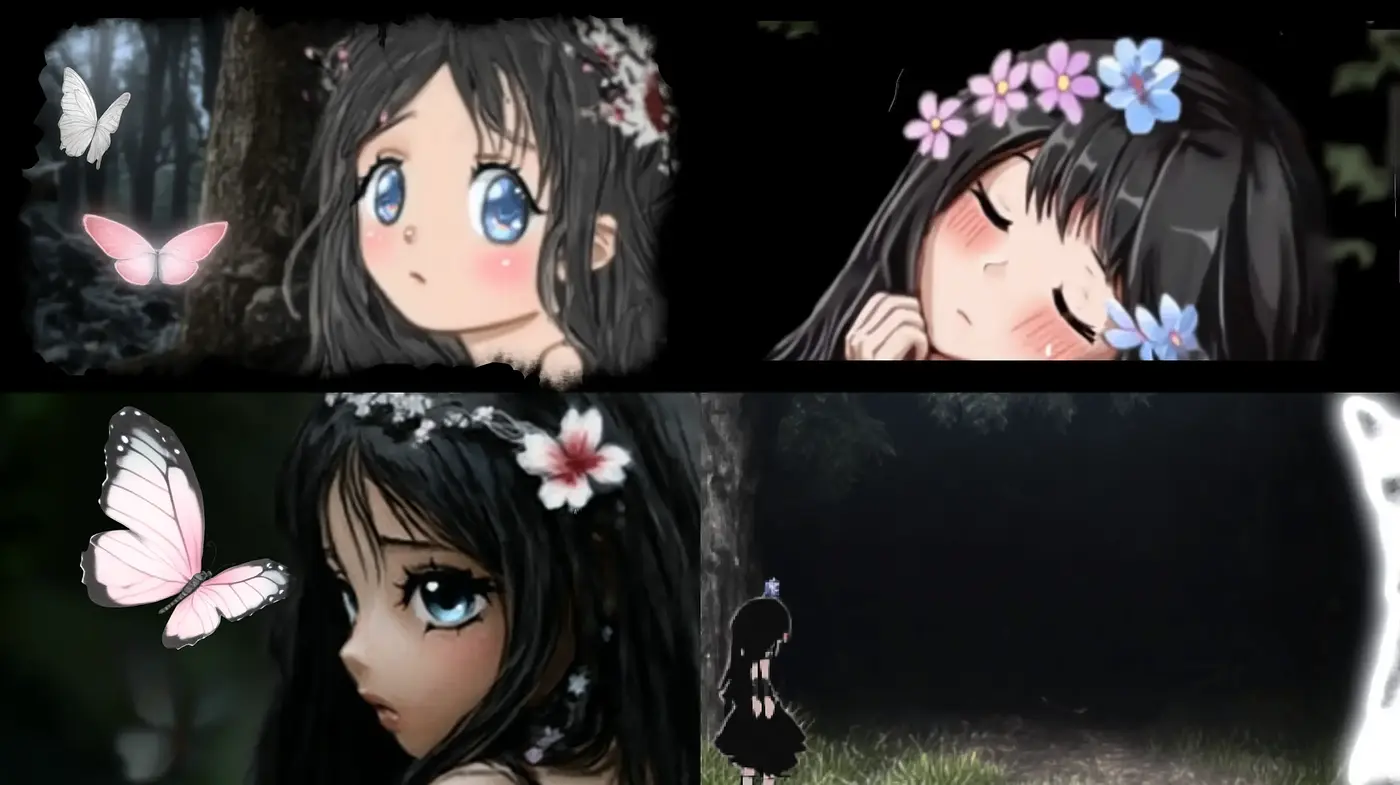 Enchanted Nocturnal Gardens: A Whimsical Anime-Influenced Digital Tapestry - Midjourney sref style