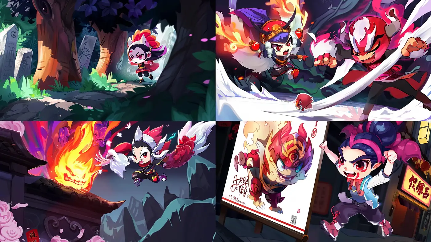 Dynamic Brushwork in Stylized Anime-Inspired Visuals - Midjourney sref style