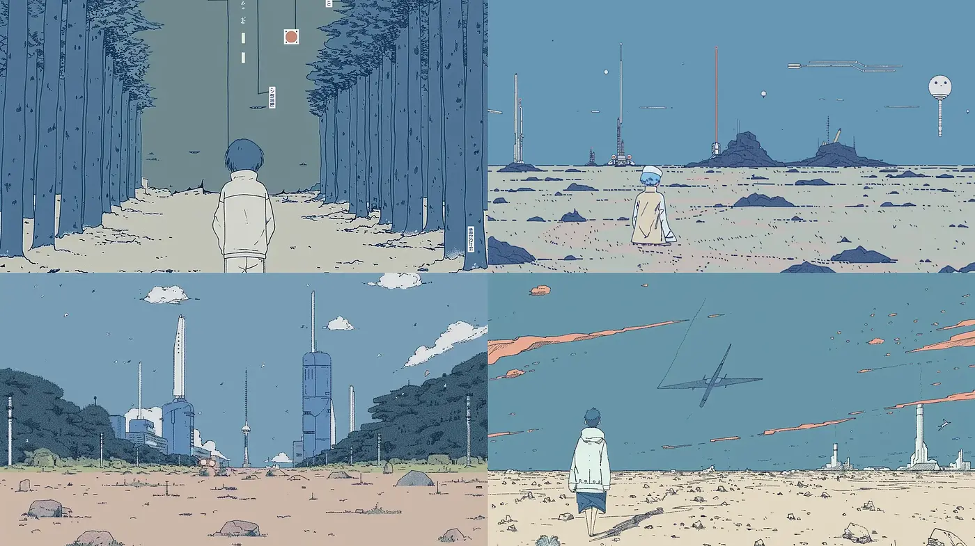 Tranquil Science Fiction Dreamscape in Pastel Tones - Midjourney sref style